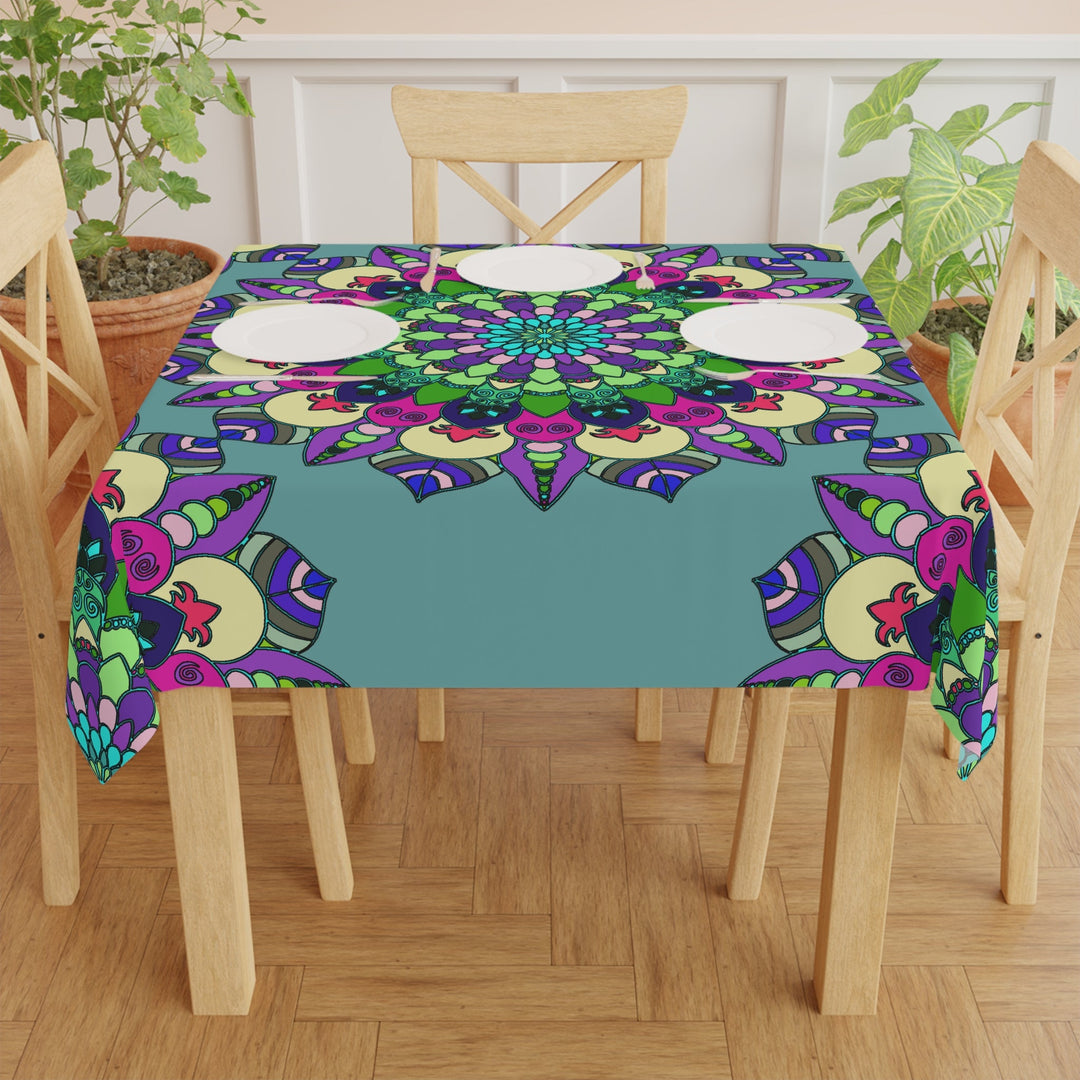 Intricate Mandala Tablecloth - Sage Green Home Decor - Blululi