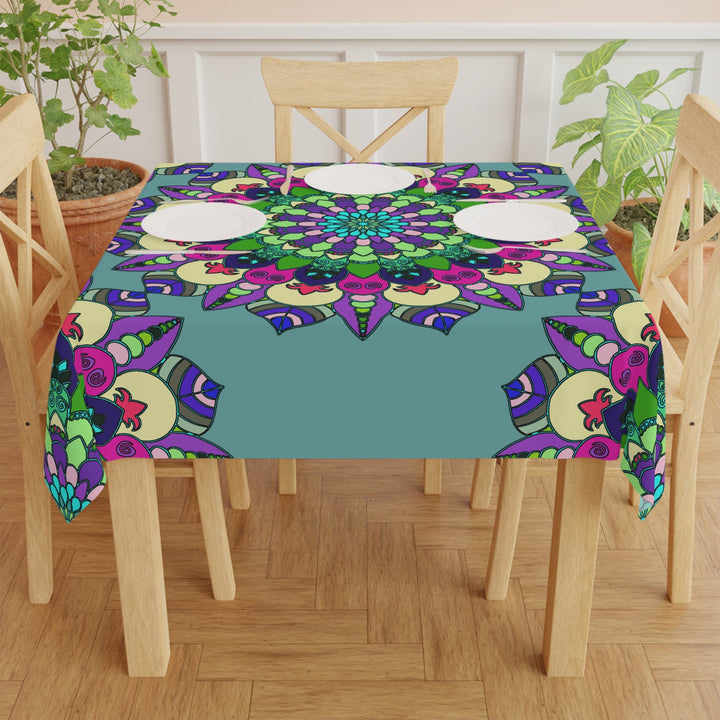 Intricate Mandala Tablecloth - Sage Green Home Decor - Blululi