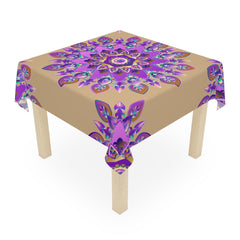 Intricate Mandala Tablecloth - Sand & Black Home Decor - Blululi