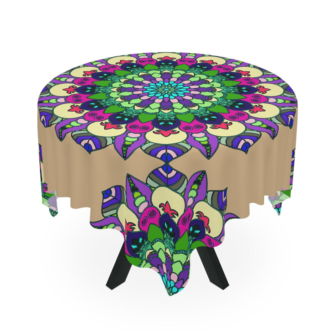 Intricate Mandala Tablecloth - Sand & Colorful Home Decor - Blululi
