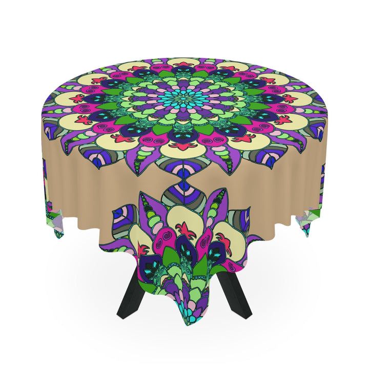 Intricate Mandala Tablecloth - Sand & Colorful Home Decor - Blululi