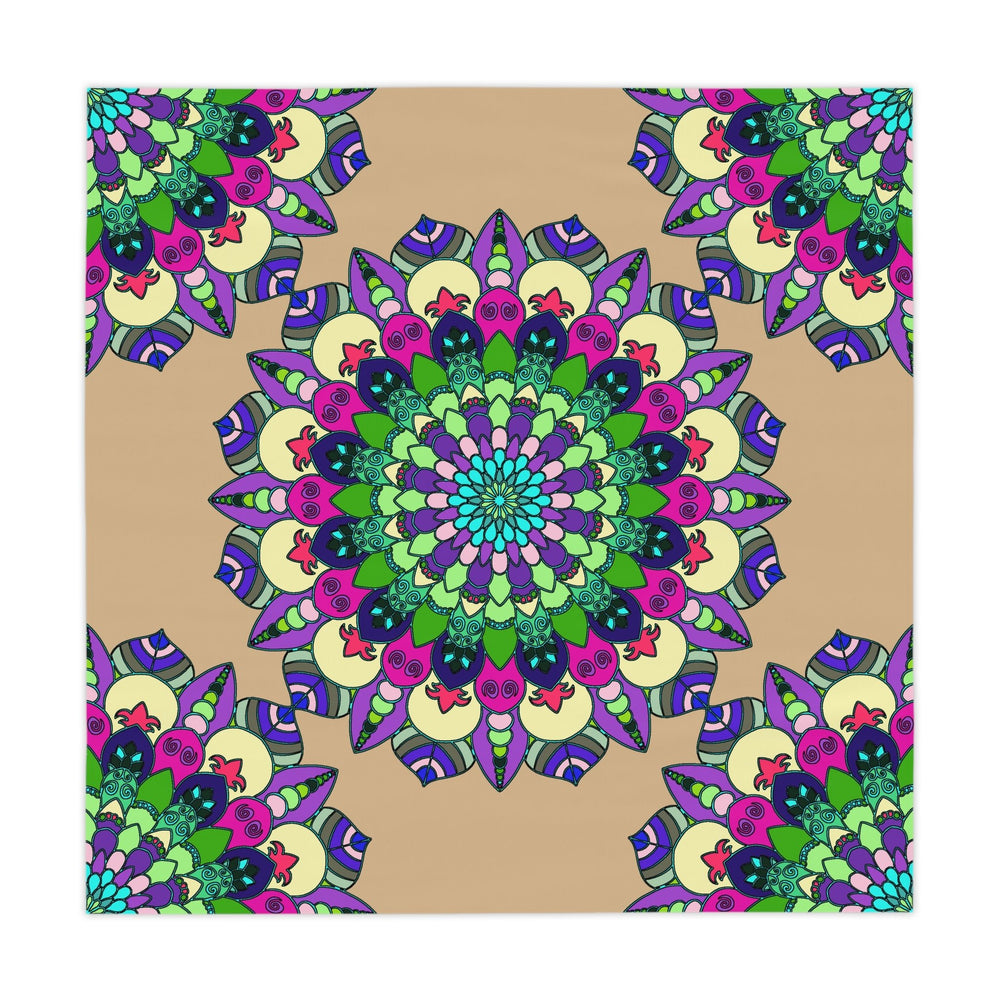 Intricate Mandala Tablecloth - Sand & Colorful Home Decor - Blululi