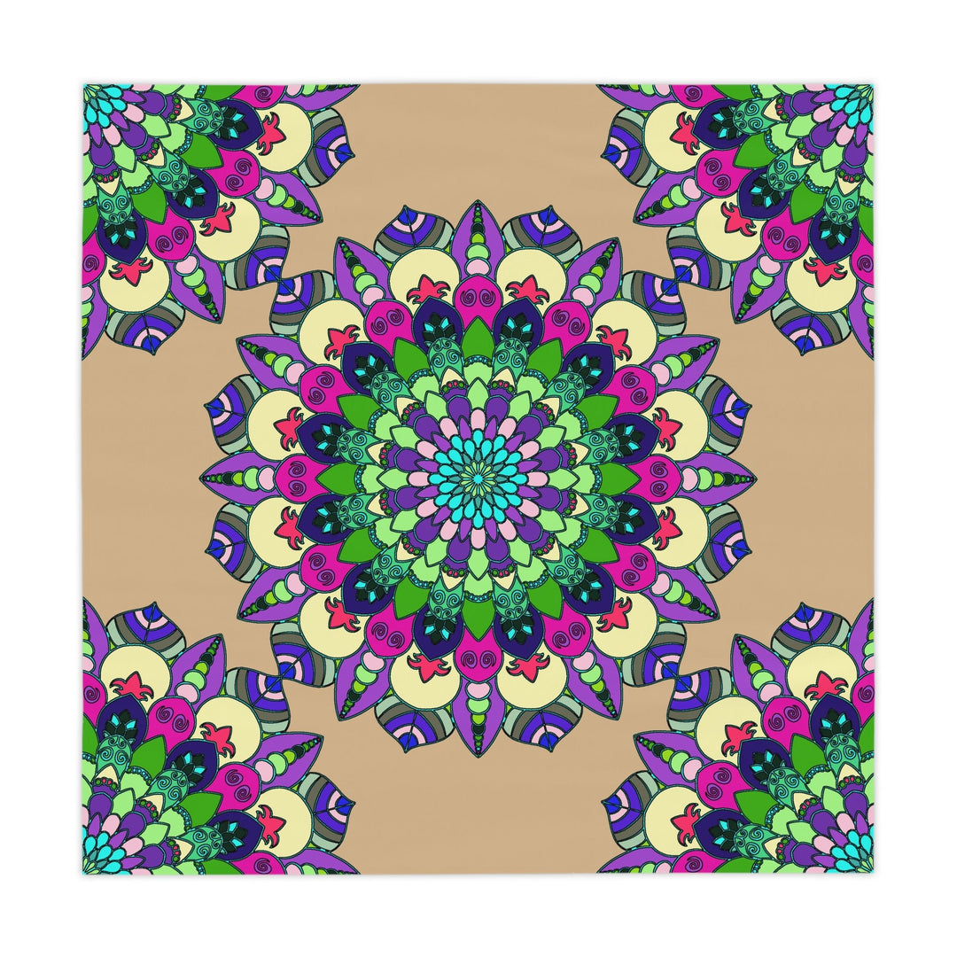 Intricate Mandala Tablecloth - Sand & Colorful Home Decor - Blululi