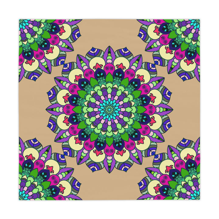 Intricate Mandala Tablecloth - Sand & Colorful Home Decor - Blululi