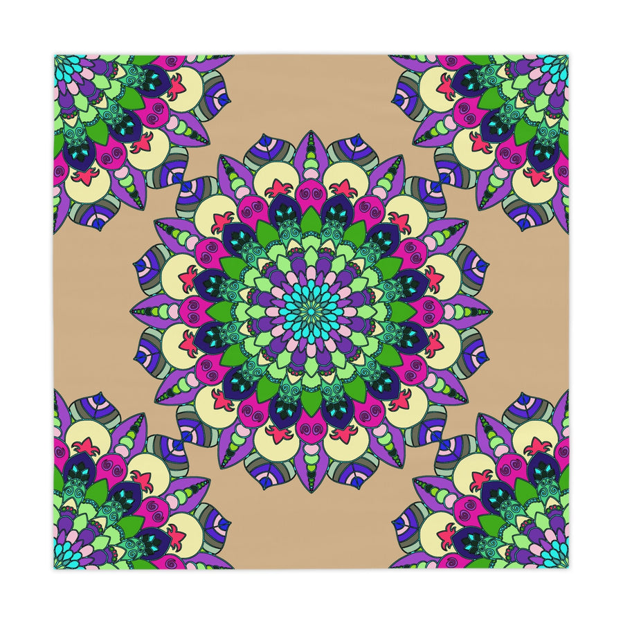 Intricate Mandala Tablecloth - Sand & Colorful Home Decor - Blululi
