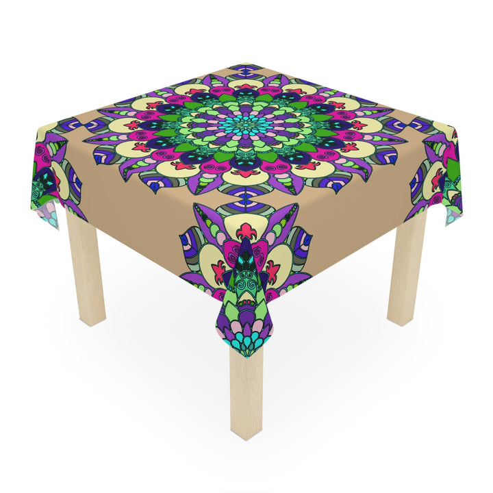 Intricate Mandala Tablecloth - Sand & Colorful Home Decor - Blululi