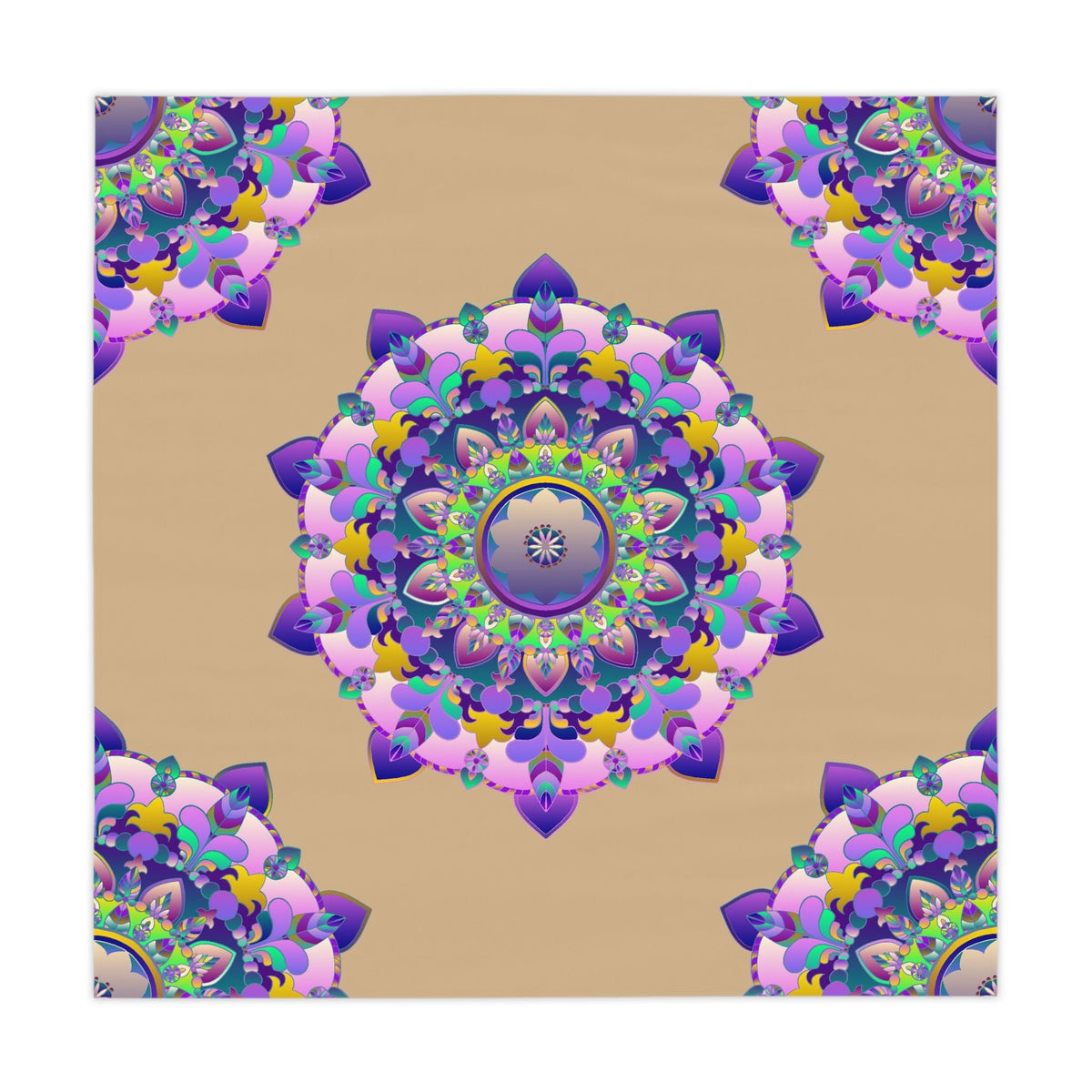 Intricate Mandala Tablecloth - Sand Home Decor - Blululi