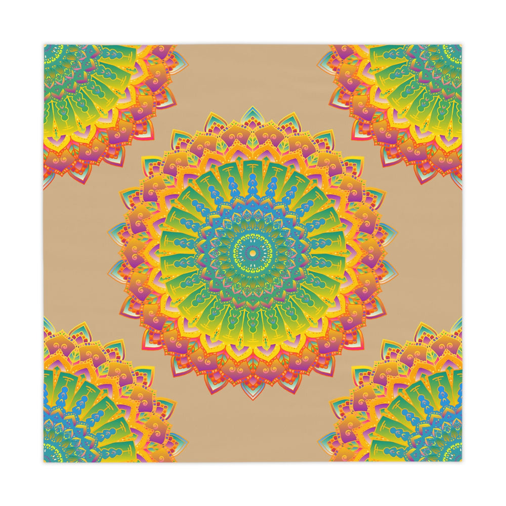 Intricate Mandala Tablecloth - Vibrant Colors, Sand Texture Home Decor - Blululi