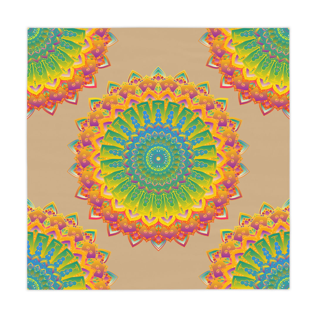 Intricate Mandala Tablecloth - Vibrant Colors, Sand Texture Home Decor - Blululi