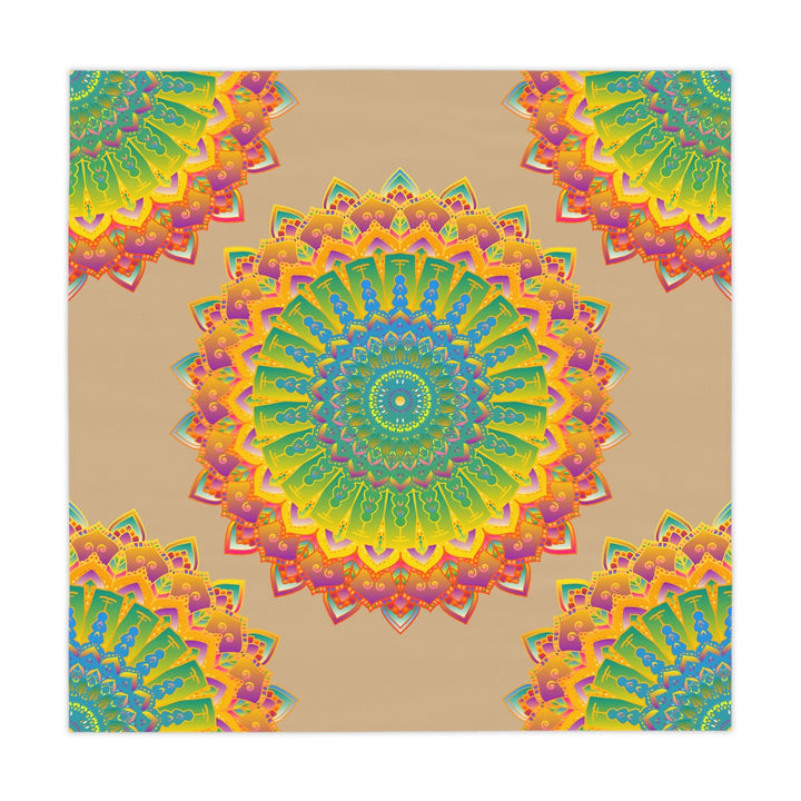 Intricate Mandala Tablecloth - Vibrant Colors, Sand Texture Home Decor - Blululi