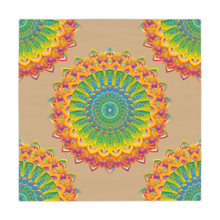 Intricate Mandala Tablecloth - Vibrant Colors, Sand Texture Home Decor - Blululi