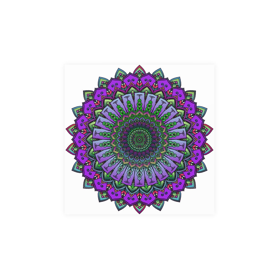Intricate Purple & Green Mandala Poster Poster - Blululi