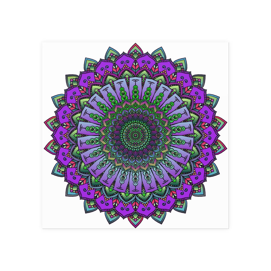 Intricate Purple & Green Mandala Poster Poster - Blululi