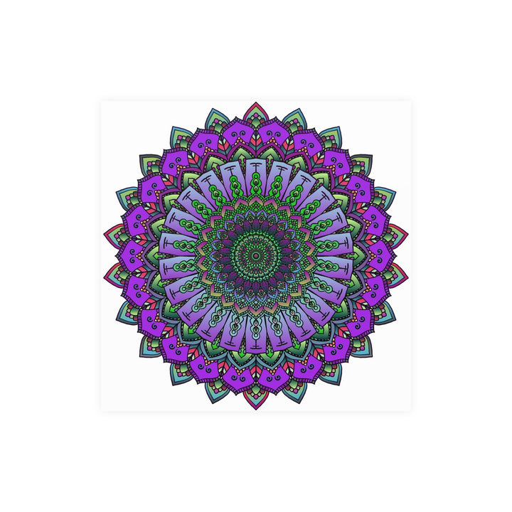 Intricate Purple & Green Mandala Poster Poster - Blululi