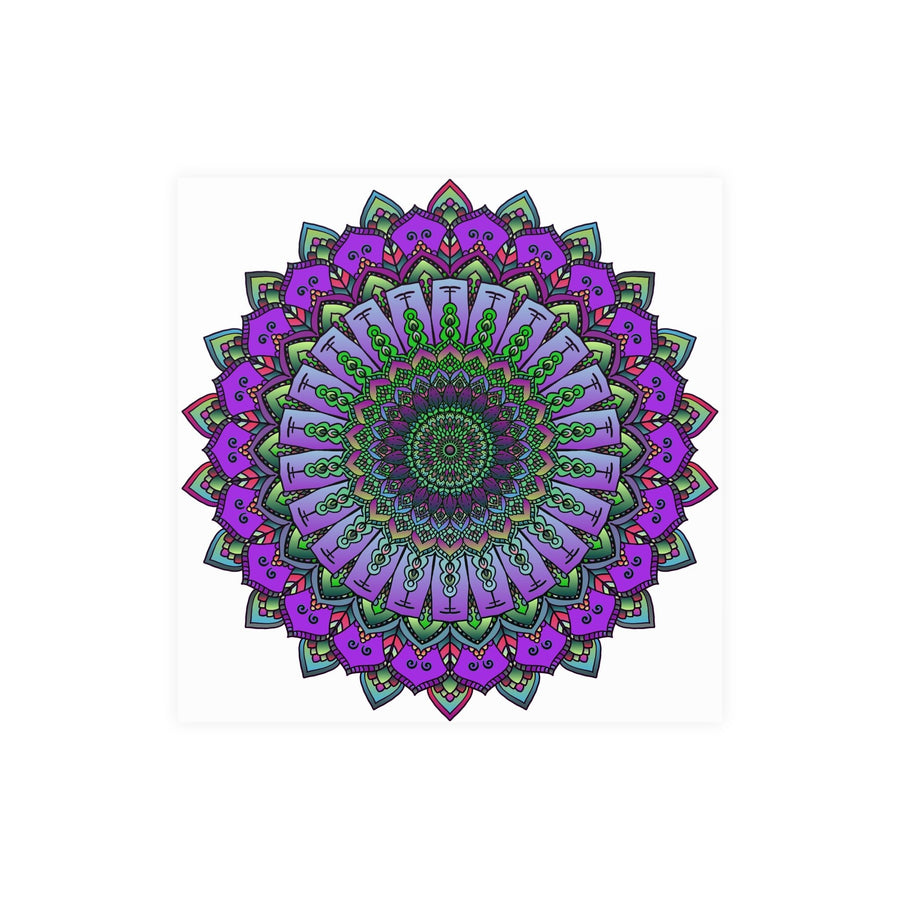 Intricate Purple & Green Mandala Poster Poster - Blululi