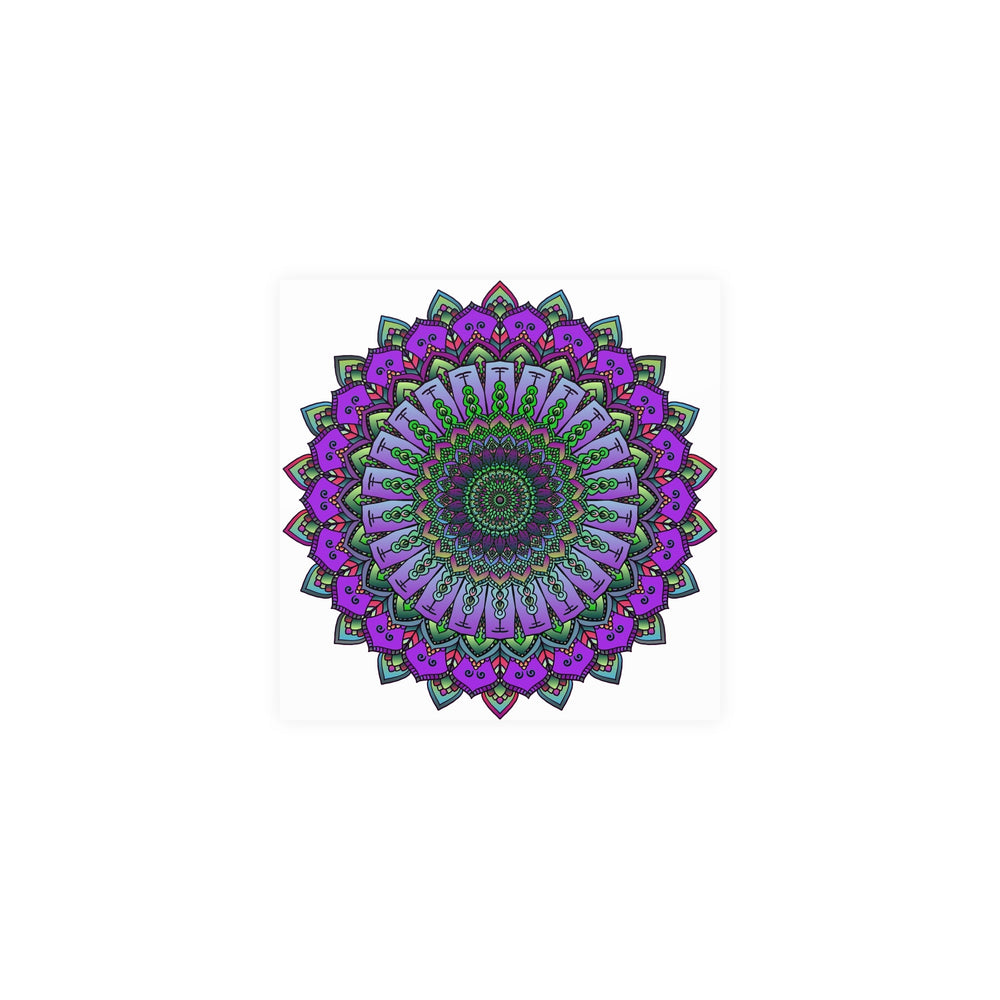 Intricate Purple & Green Mandala Poster Poster - Blululi