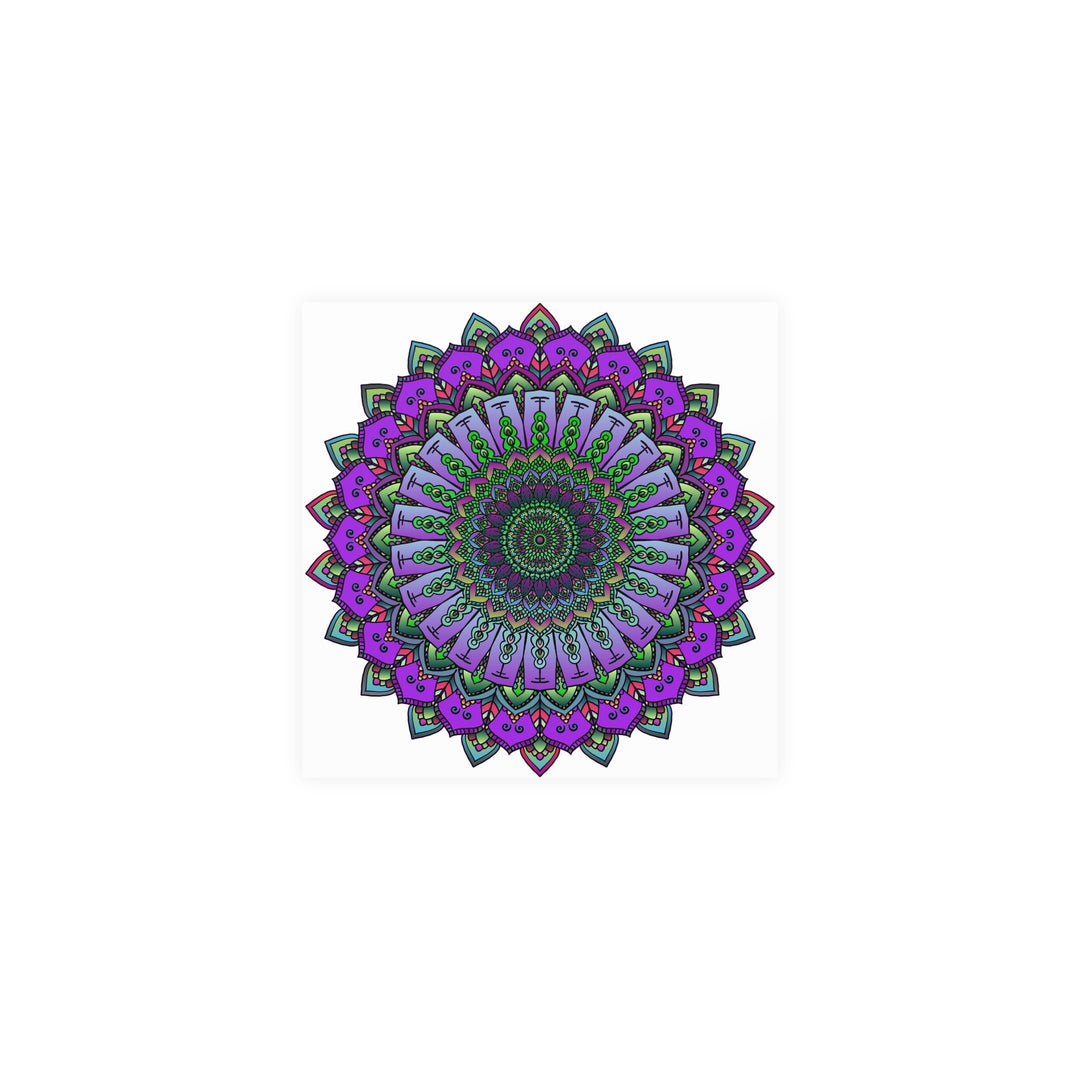 Intricate Purple & Green Mandala Poster Poster - Blululi