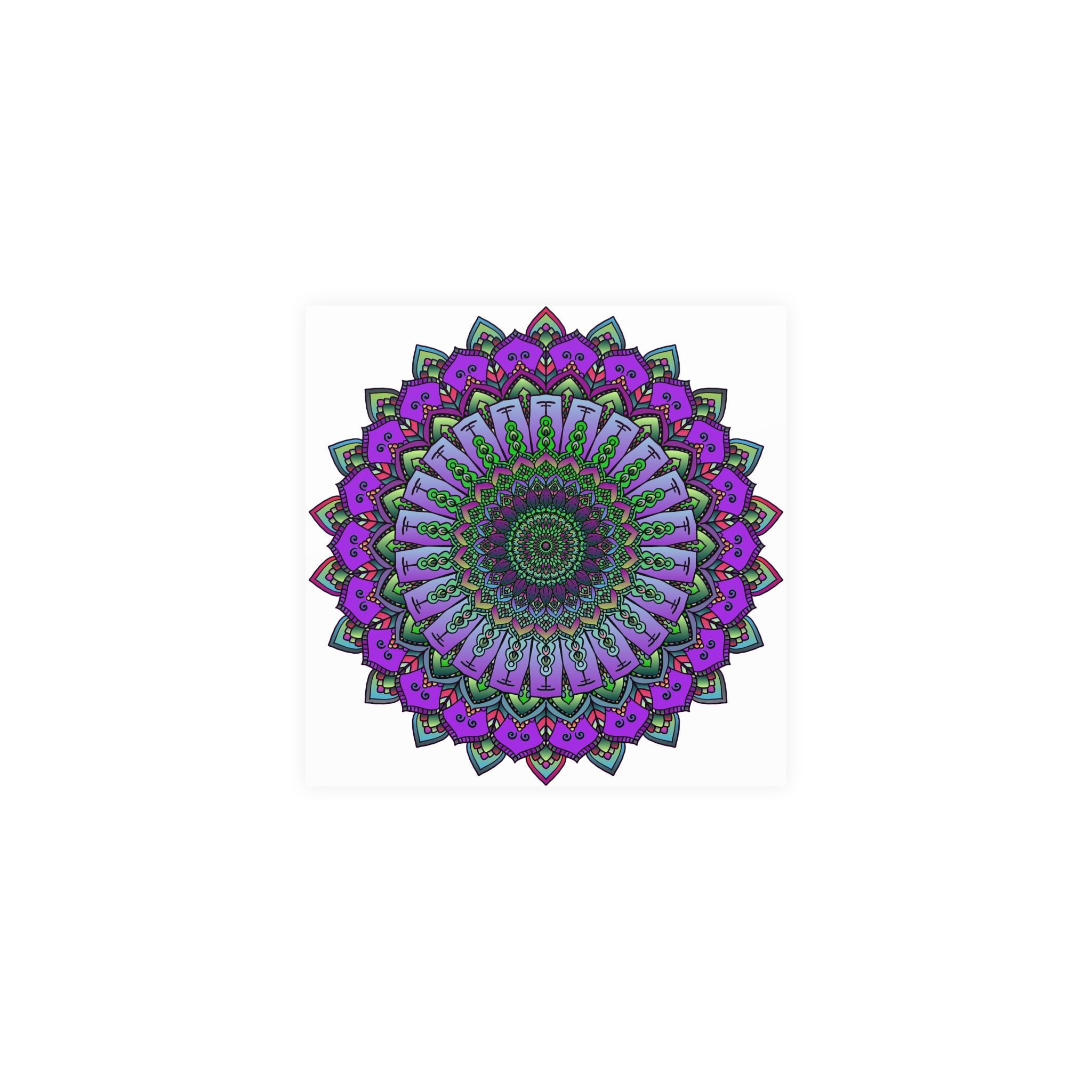 Intricate Purple & Green Mandala Poster Poster - Blululi