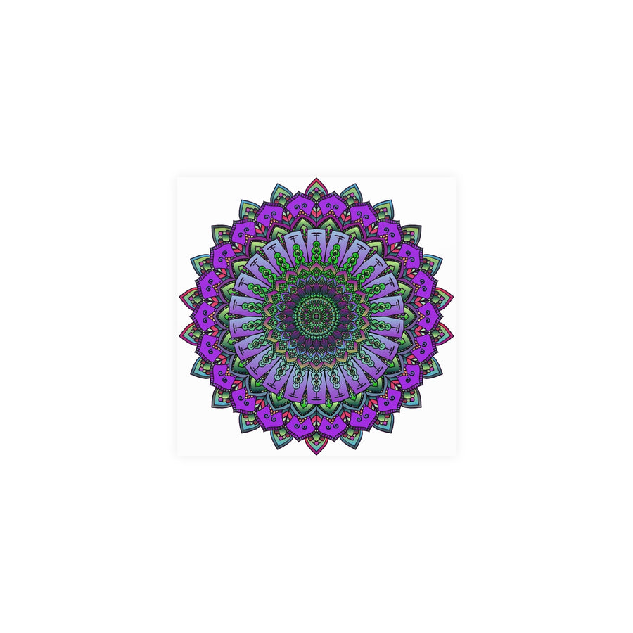 Intricate Purple & Green Mandala Poster Poster - Blululi