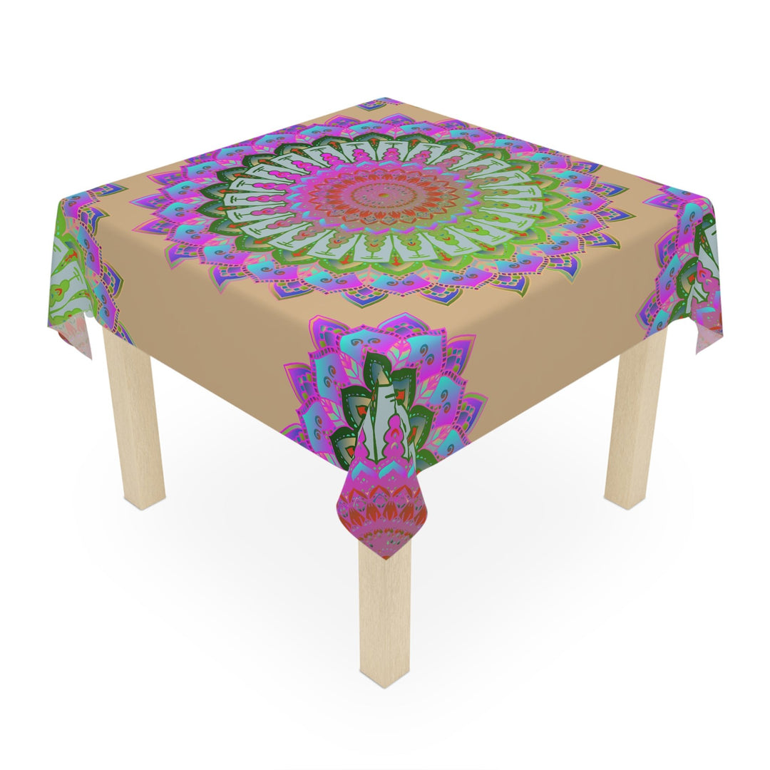 Iridescent Mandala Tablecloth - Boho Decor Home Decor - Blululi