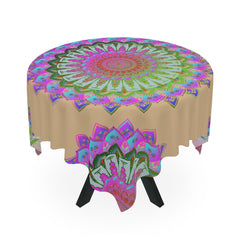 Iridescent Mandala Tablecloth - Boho Decor Home Decor - Blululi