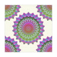 Iridescent Mandala Tablecloth - Ivory, Circular Design Home Decor - Blululi