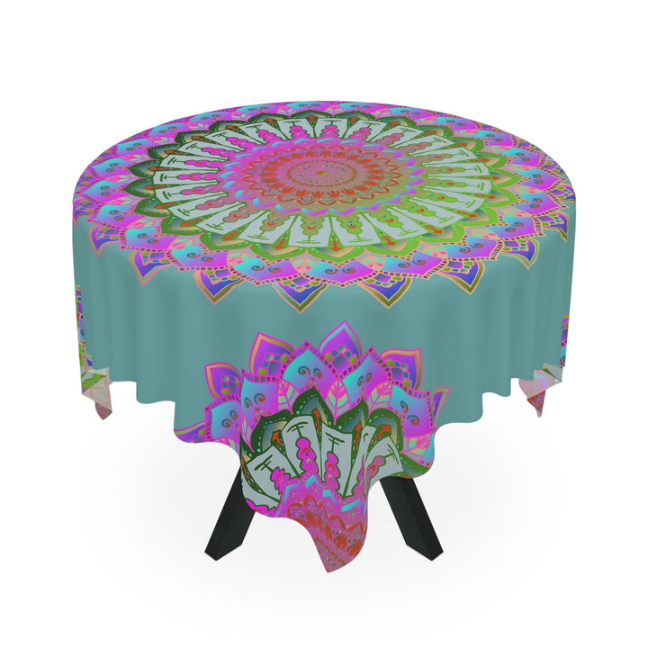 Iridescent Mandala Tablecloth - Sage Green Home Decor - Blululi