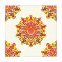 Ivory Mandala Tablecloth - Colorful Floral Design Home Decor - Blululi