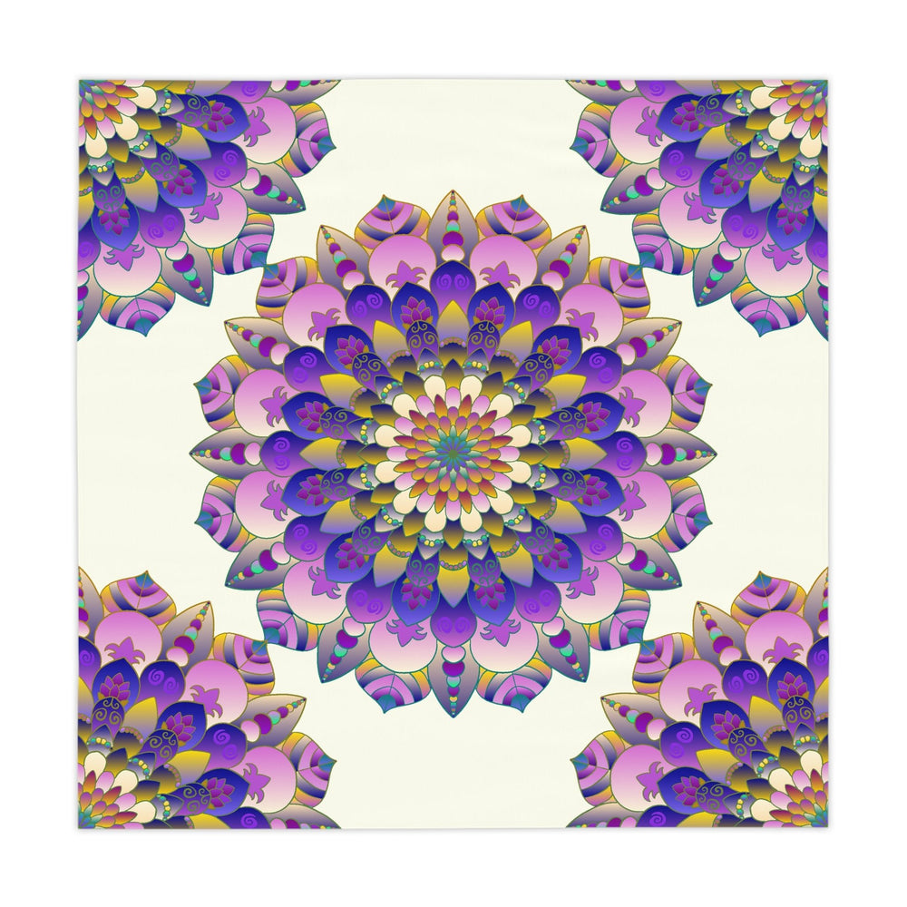 Ivory Mandala Tablecloth - Colorful Floral Design Home Decor - Blululi