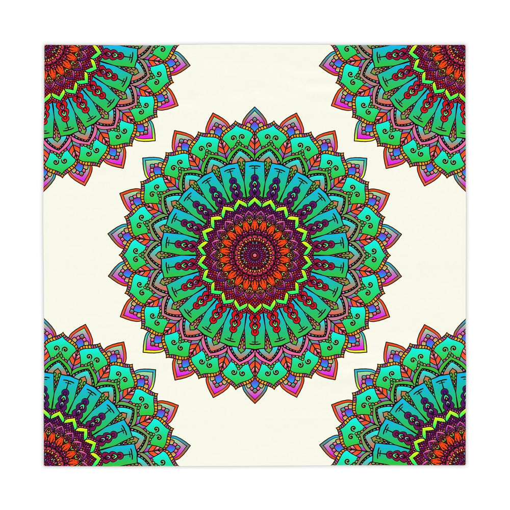 Ivory Mandala Tablecloth - Colorful & Intricate Home Decor - Blululi
