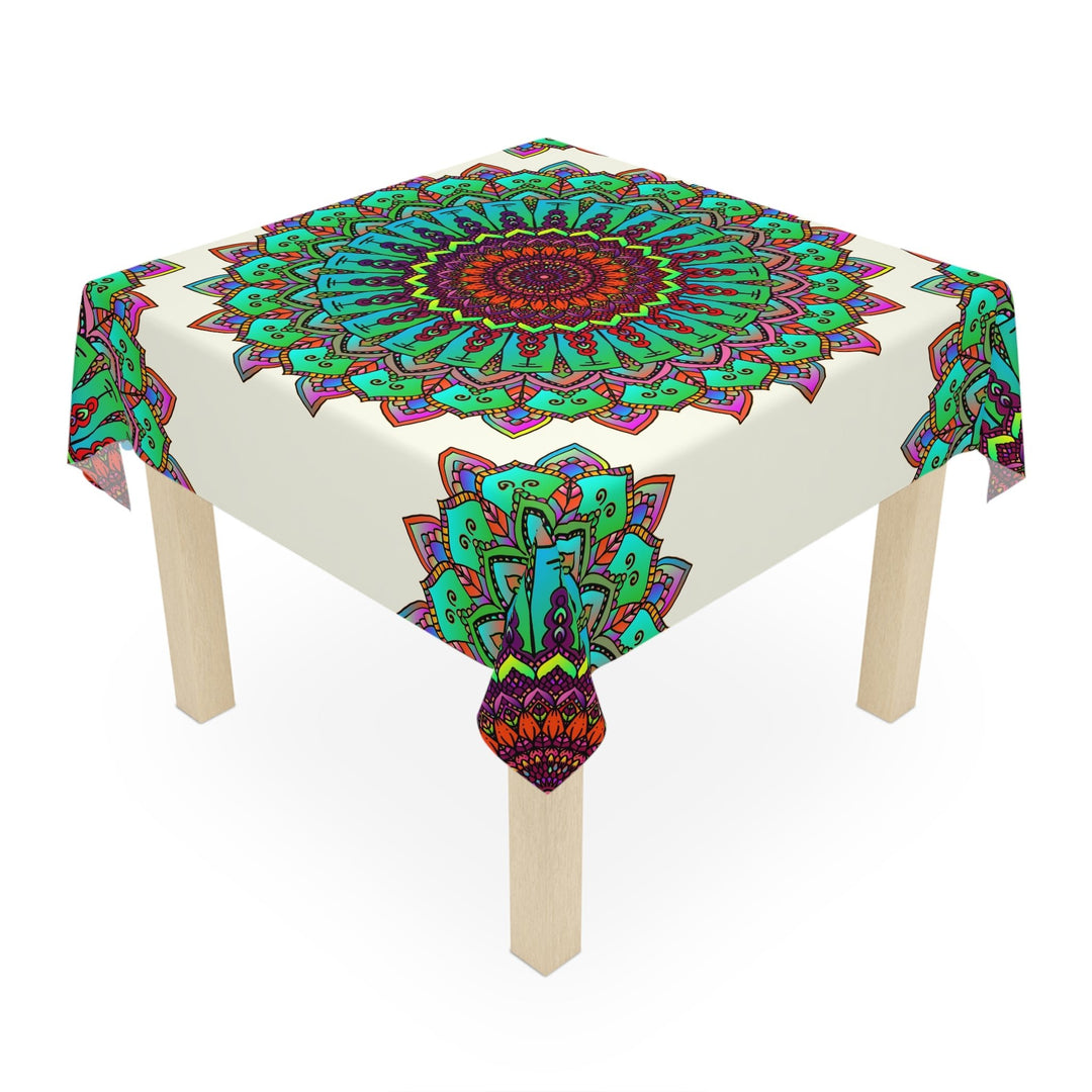 Ivory Mandala Tablecloth - Colorful & Intricate Home Decor - Blululi