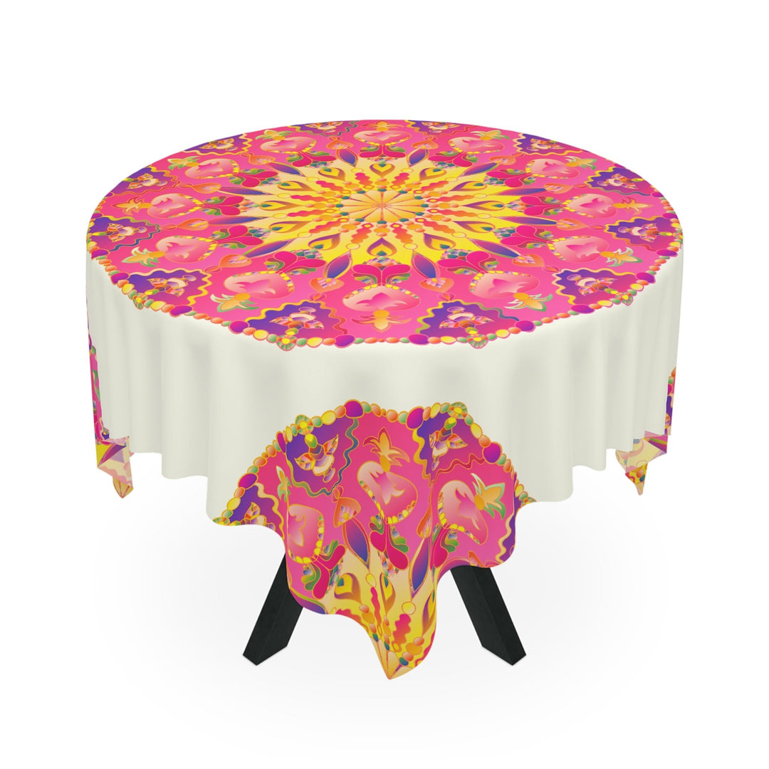 Ivory Mandala Tablecloth - Floral & Colorful Home Decor - Blululi