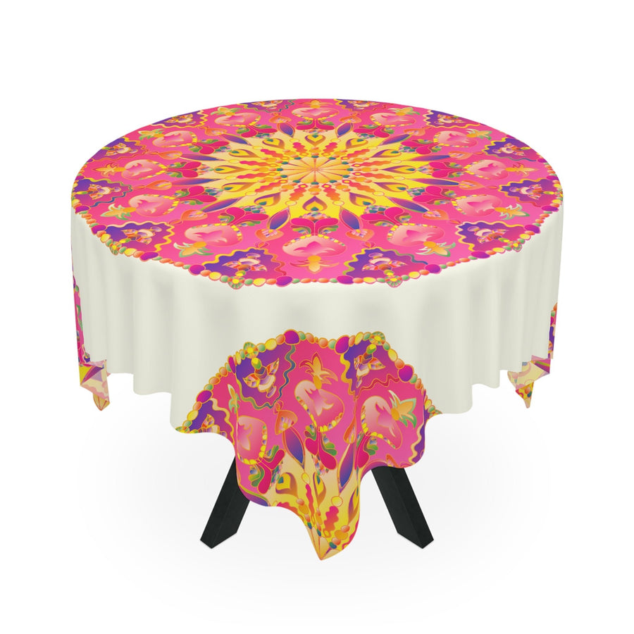 Ivory Mandala Tablecloth - Floral & Colorful Home Decor - Blululi