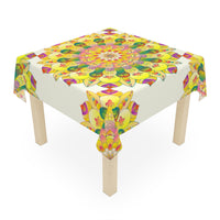 Ivory Mandala Tablecloth - Floral Design Home Decor - Blululi