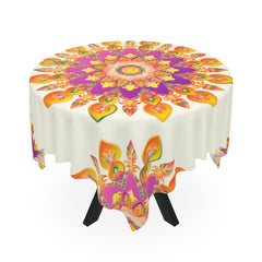 Ivory Mandala Tablecloth - Floral & Vibrant Home Decor - Blululi