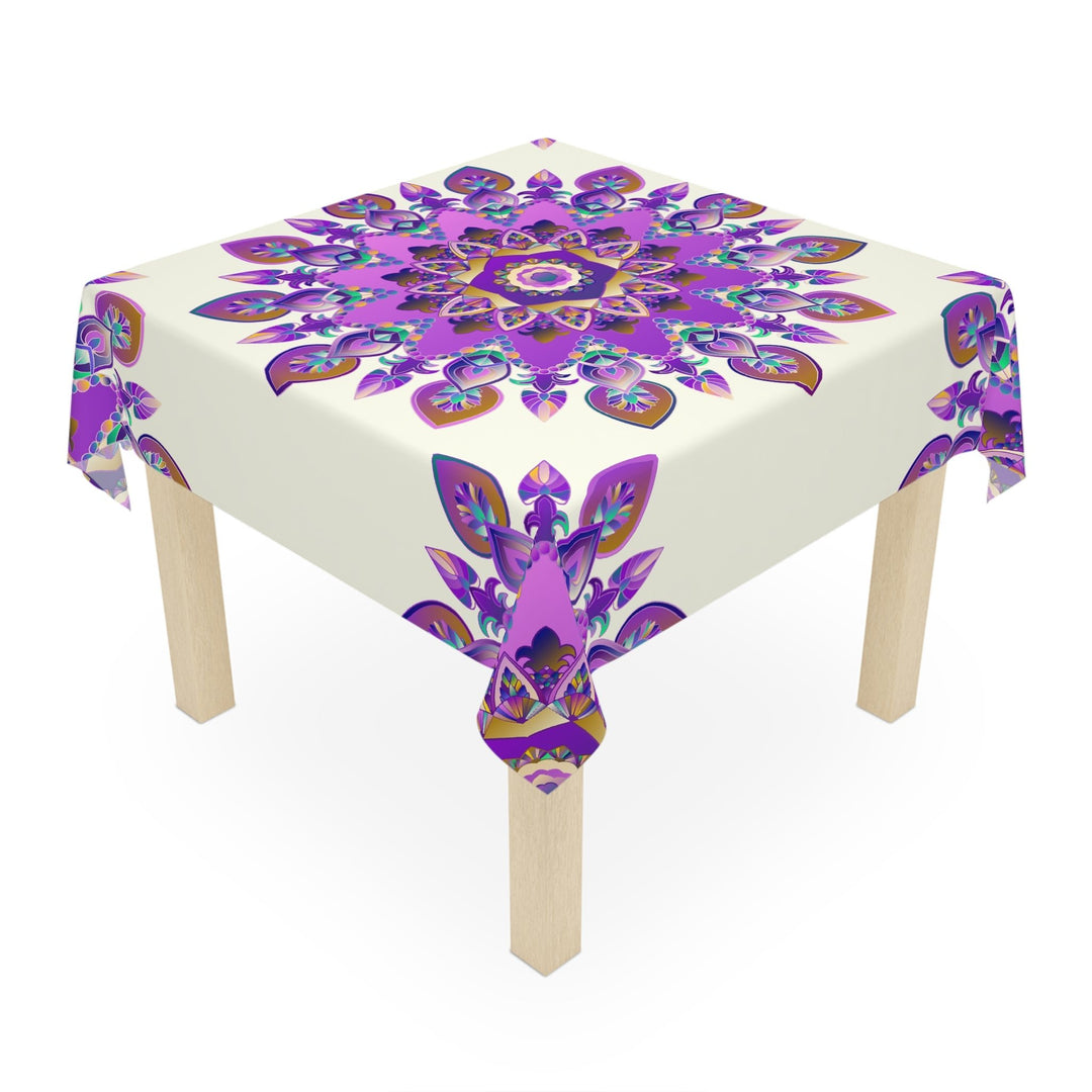 Ivory Mandala Tablecloth - Intricate & Colorful Home Decor - Blululi
