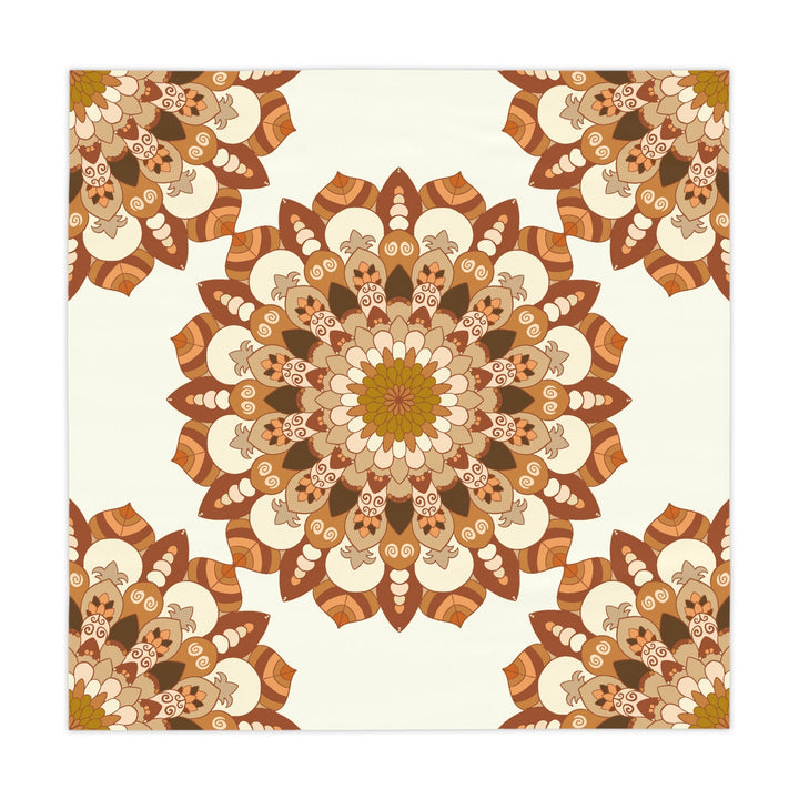 Ivory Mandala Tablecloth - Intricate Floral Design Home Decor - Blululi