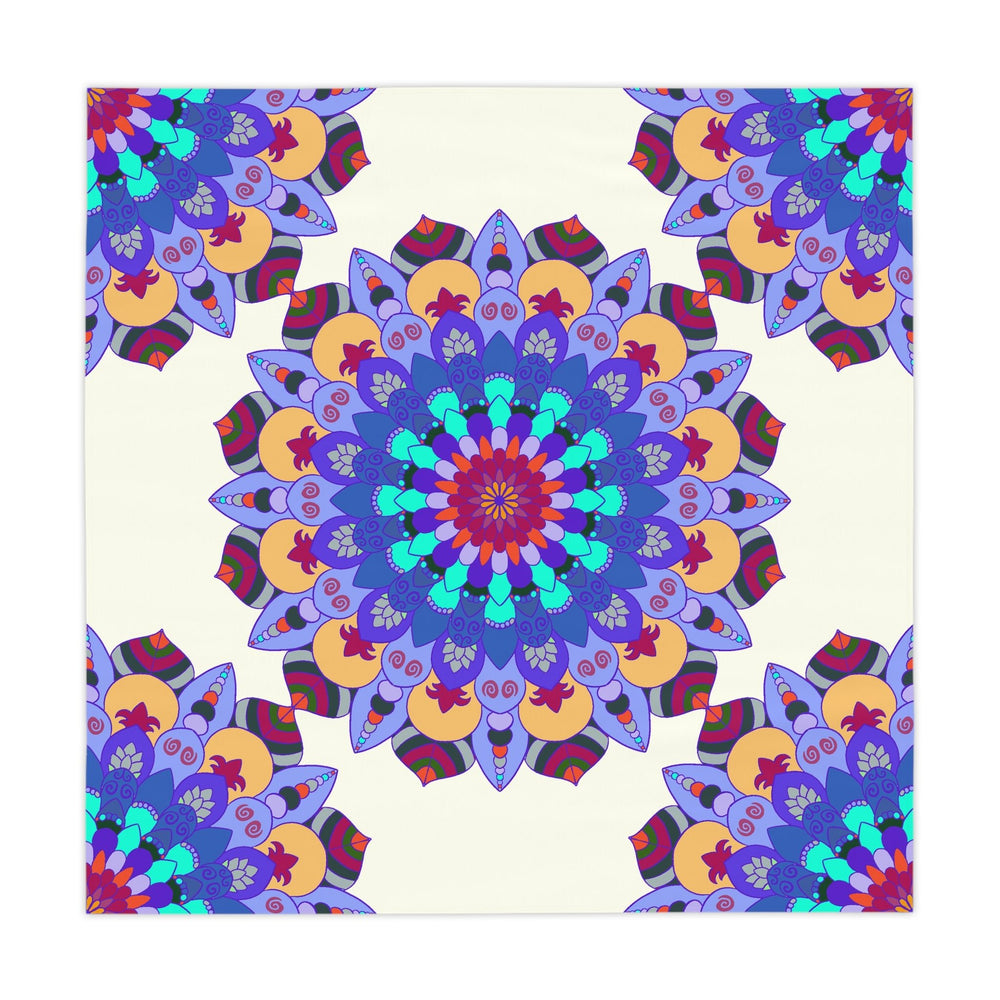 Ivory Mandala Tablecloth - Vibrant Colors & Intricate Design Home Decor - Blululi