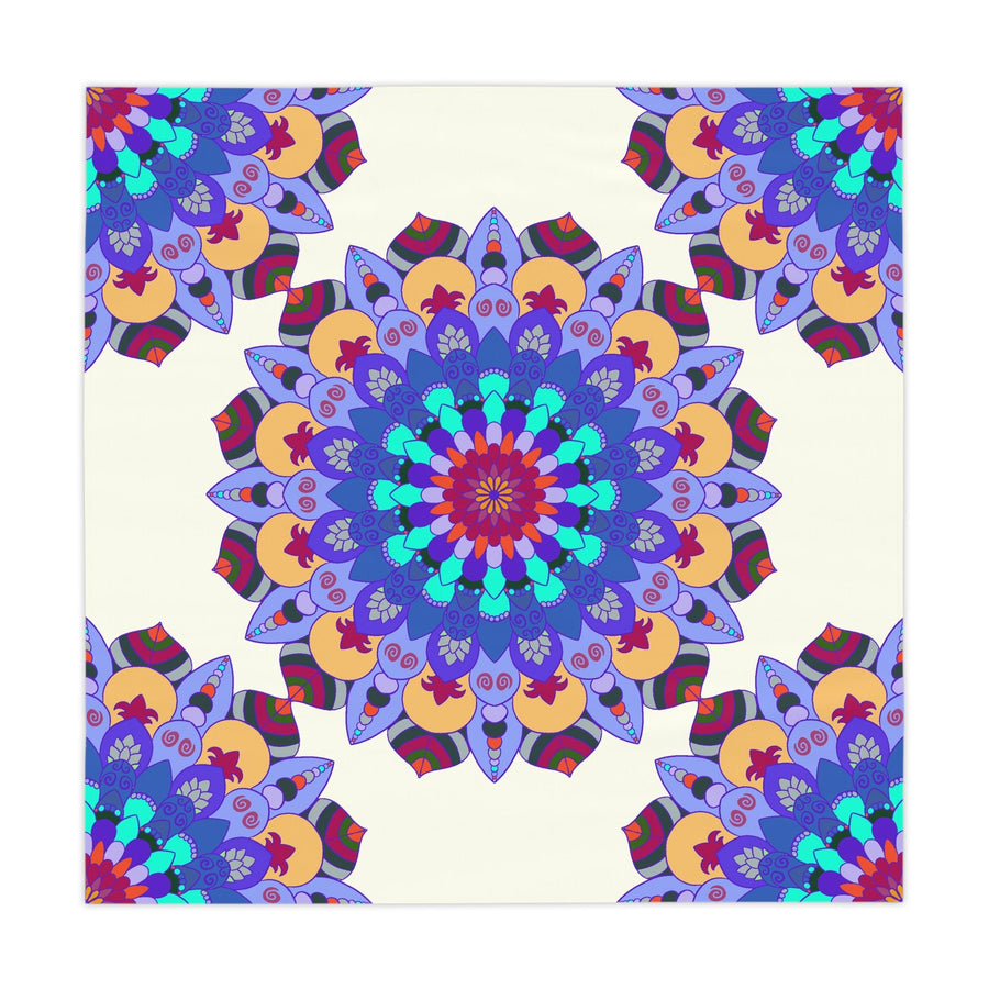 Ivory Mandala Tablecloth - Vibrant Colors & Intricate Design Home Decor - Blululi