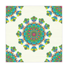 Ivory Mandala Tablecloth - Vibrant Floral Design Home Decor - Blululi