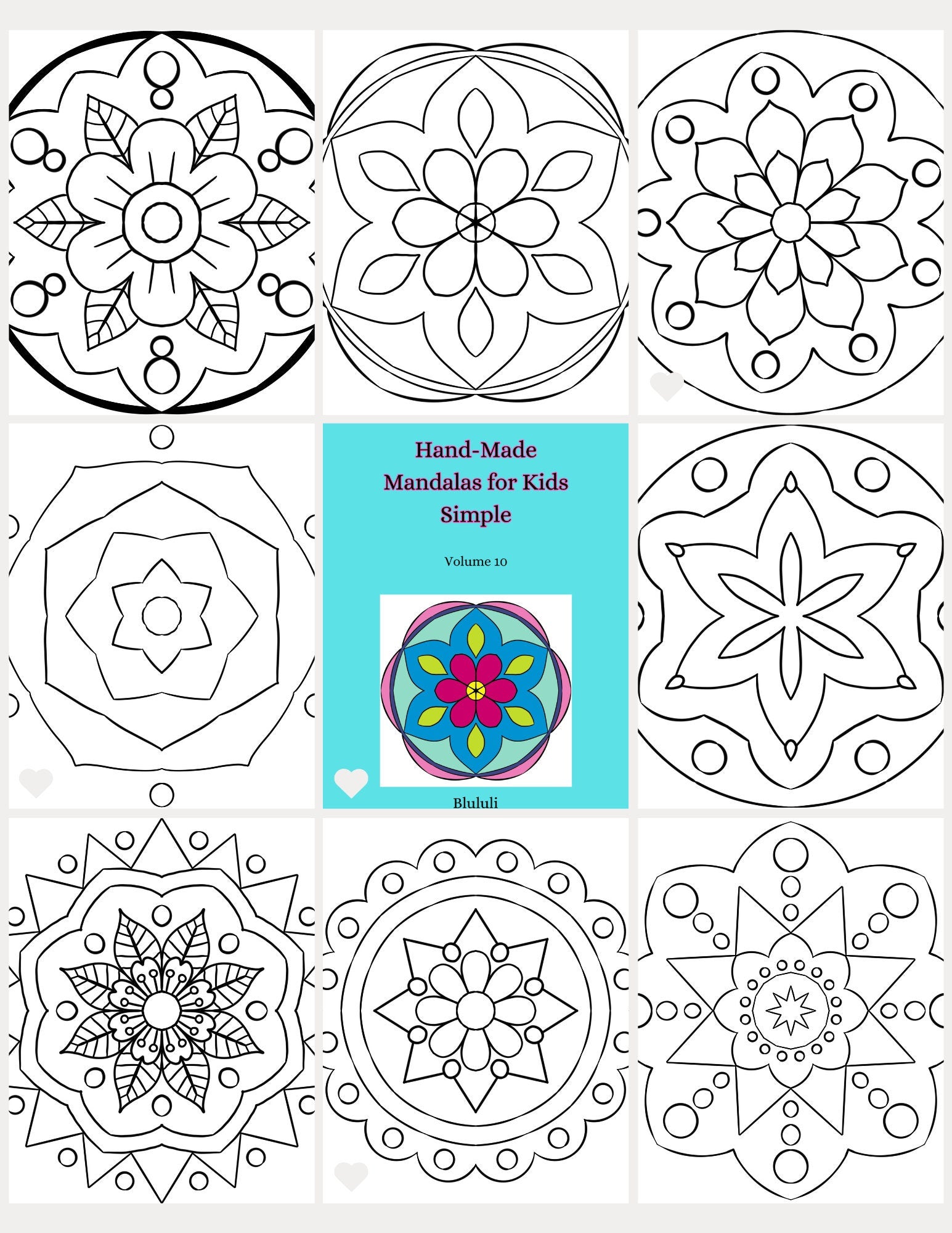 Kids’ Mandala Coloring Pages - 15 Designs - Printable PDF digital download - Blululi