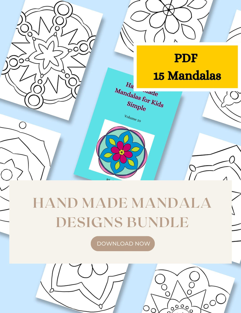 Kids’ Mandala Coloring Pages - 15 Designs - Printable PDF digital download - Blululi