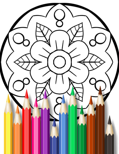 Kids’ Mandala Coloring Pages - 15 Designs - Printable PDF digital download - Blululi