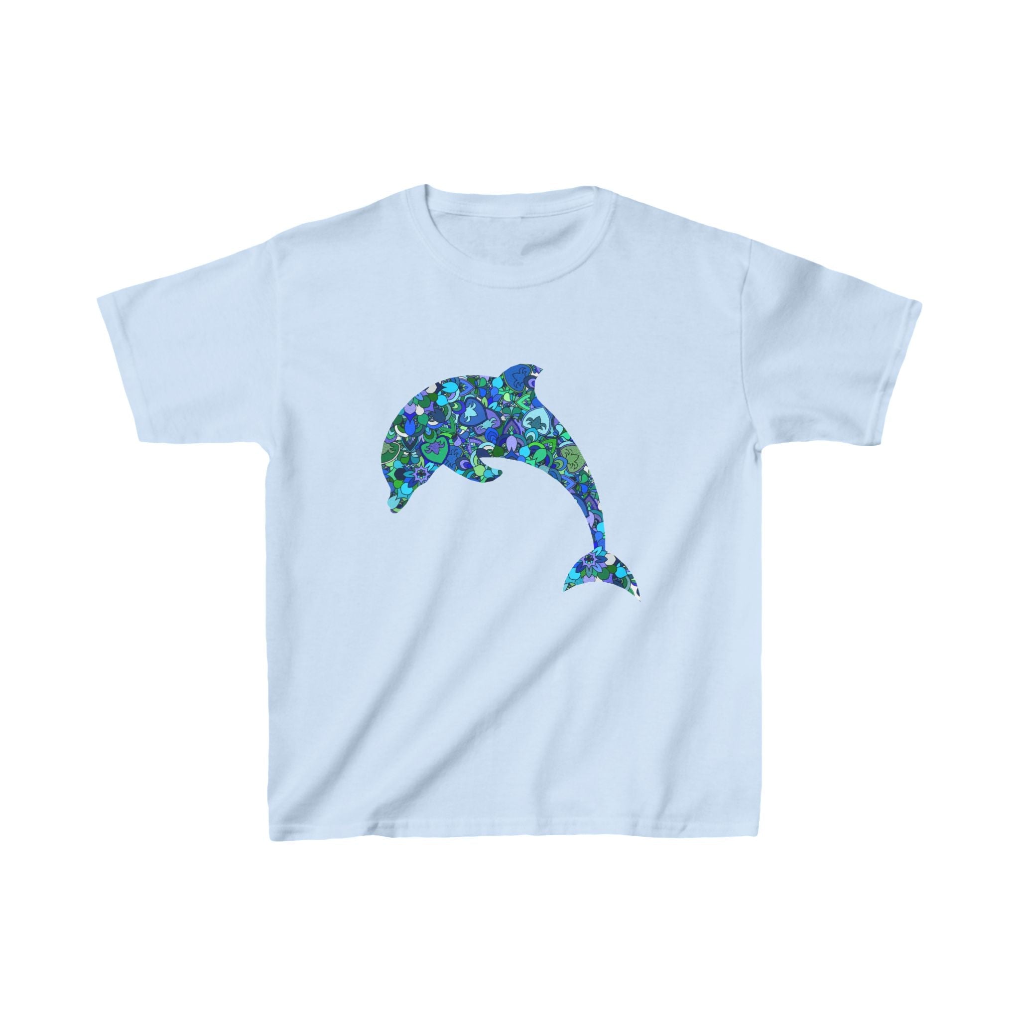 Kids Tee with Mandala Dolphin and Seahorse Design by Blululi Kids clothes - Blululi