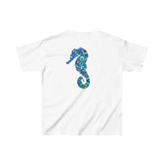 Kids Tee with Mandala Dolphin and Seahorse Design by Blululi Kids clothes - Blululi