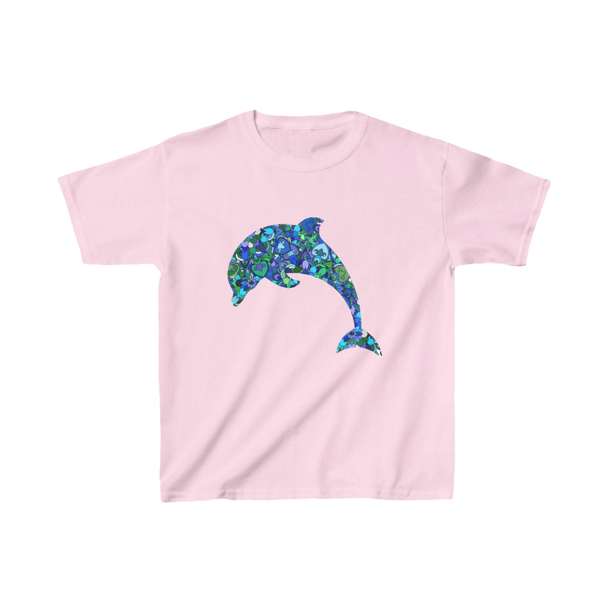 Kids Tee with Mandala Dolphin and Seahorse Design by Blululi Kids clothes - Blululi