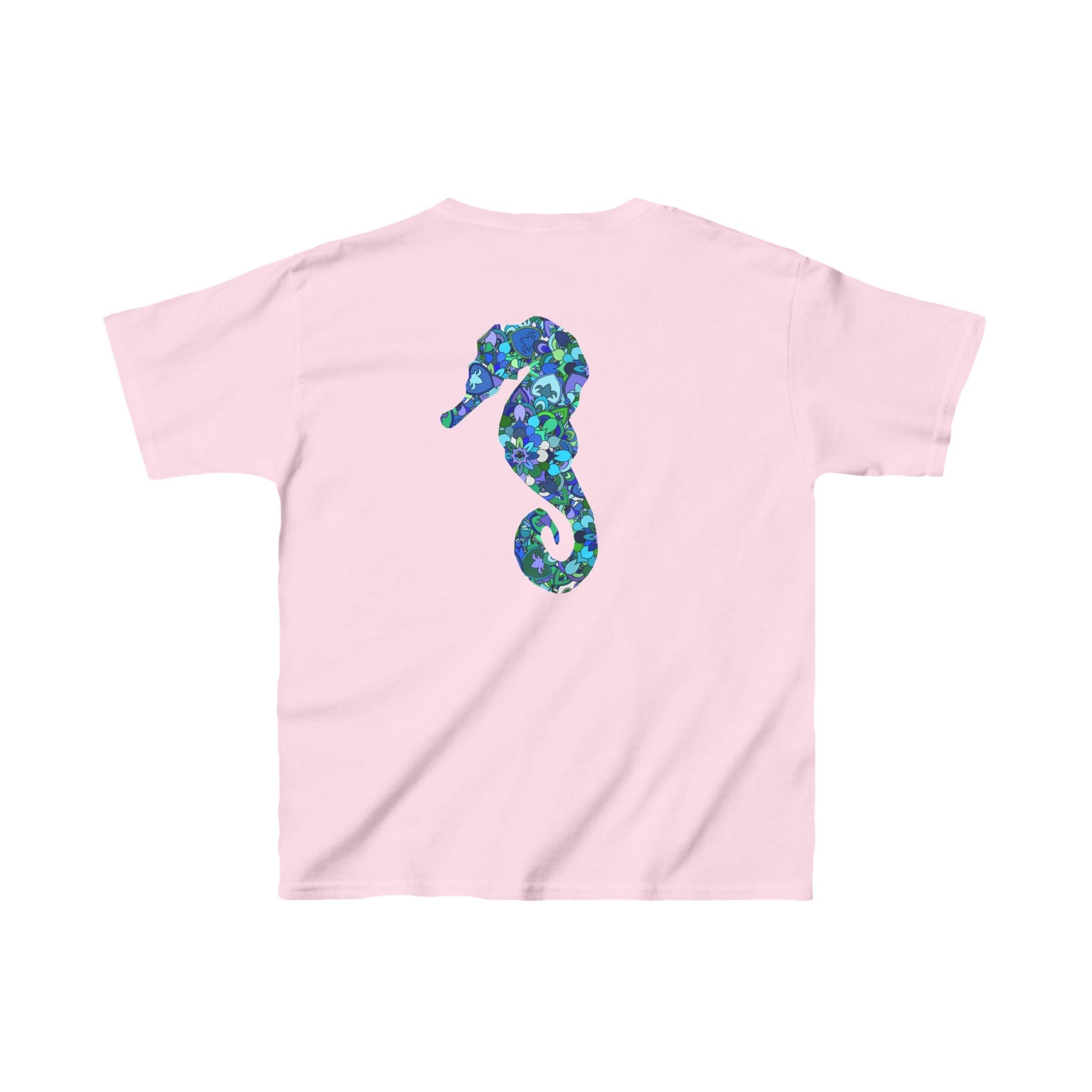 Kids Tee with Mandala Dolphin and Seahorse Design by Blululi Kids clothes - Blululi