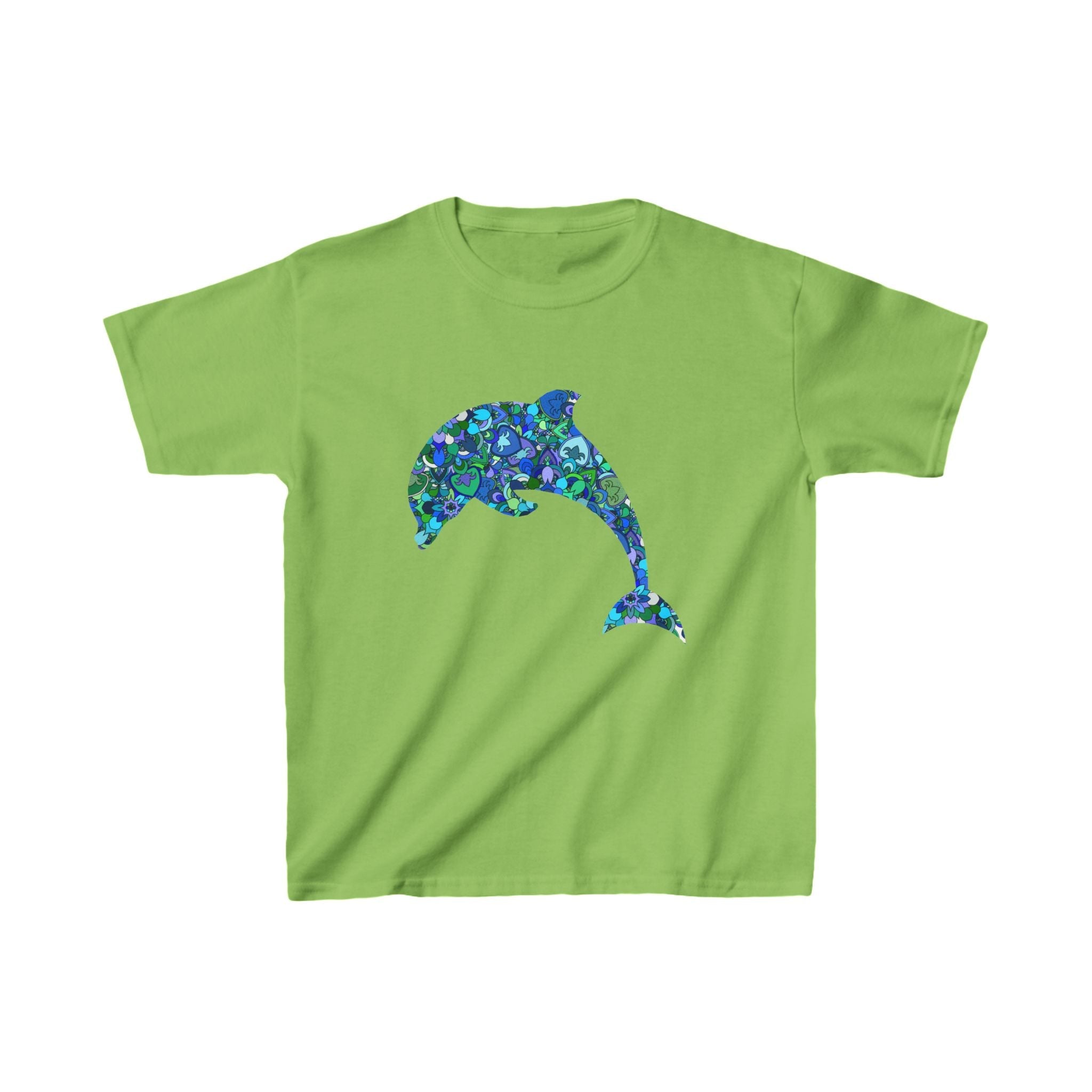 Kids Tee with Mandala Dolphin and Seahorse Design by Blululi Kids clothes - Blululi