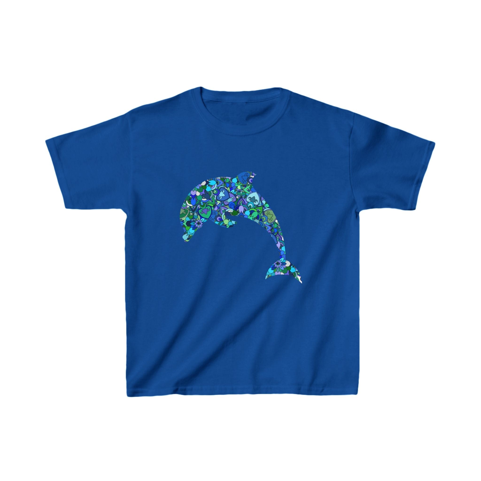 Kids Tee with Mandala Dolphin and Seahorse Design by Blululi Kids clothes - Blululi