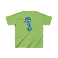 Kids Tee with Mandala Dolphin and Seahorse Design by Blululi Kids clothes - Blululi